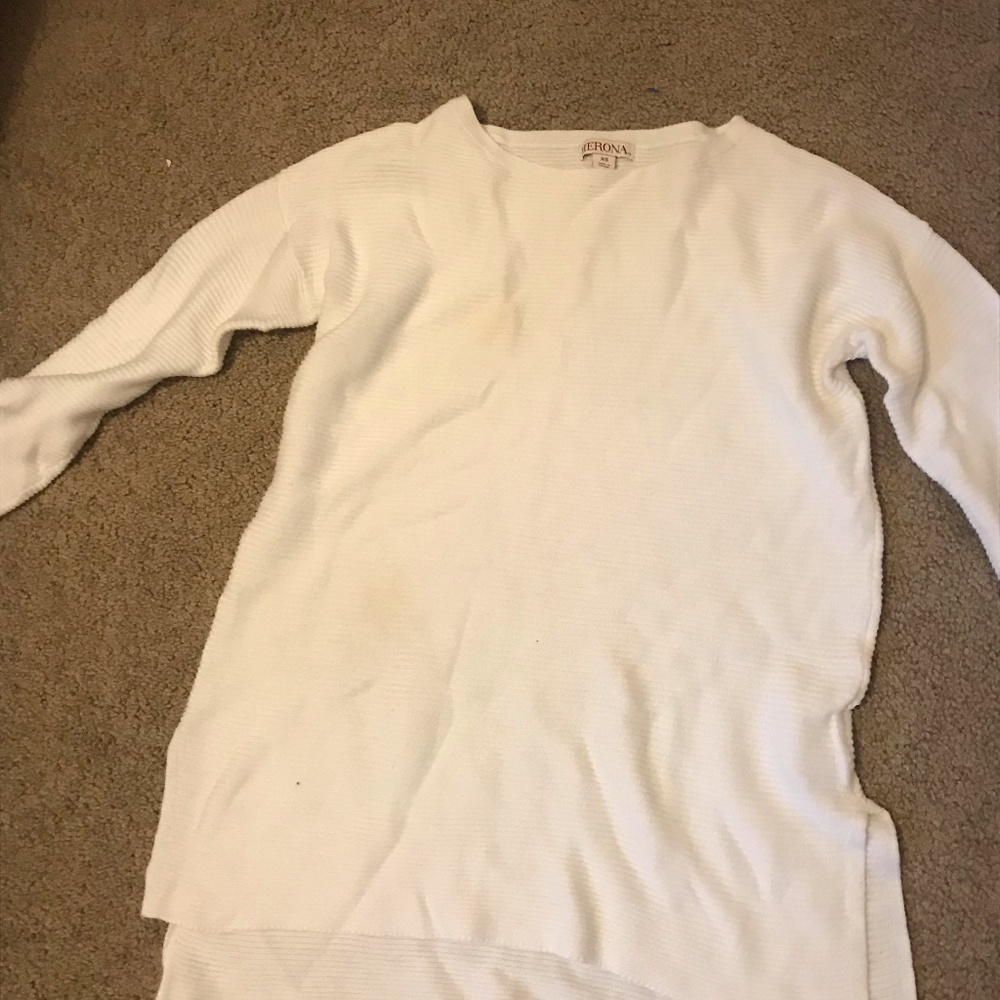 White long back sweater